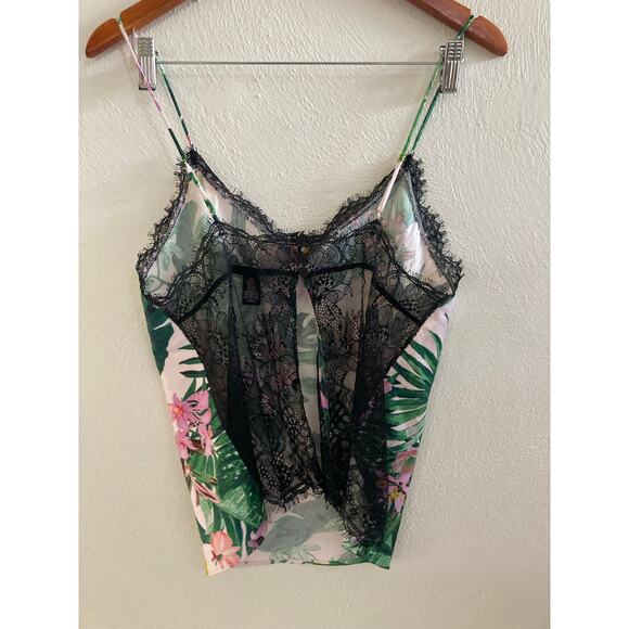 Victoria's Secret Stretch Satin Lace Back Cami Tropic Paradise S - Picture 4 of 6